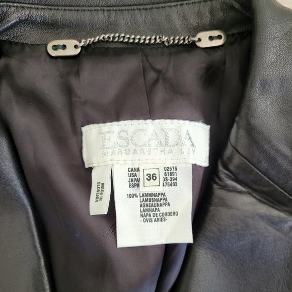 Escada Lambskin Leather Jacket with White Stitch - Picture 6 of 6